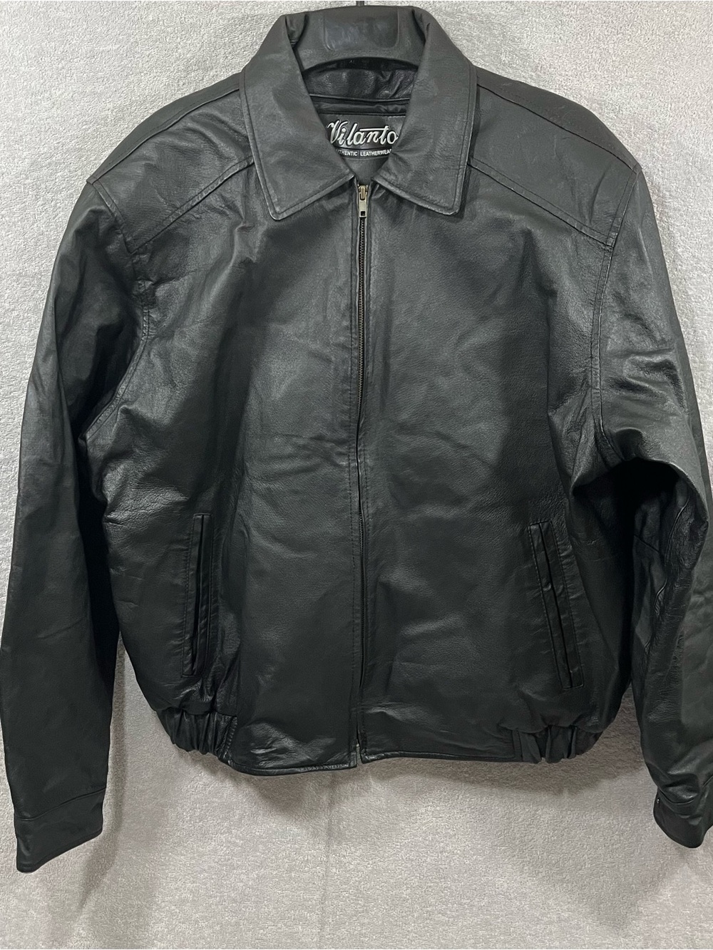 VINTAGE 90s Vilanto Heavyweight Leather Jacket - Boxy XL - Removable Liner